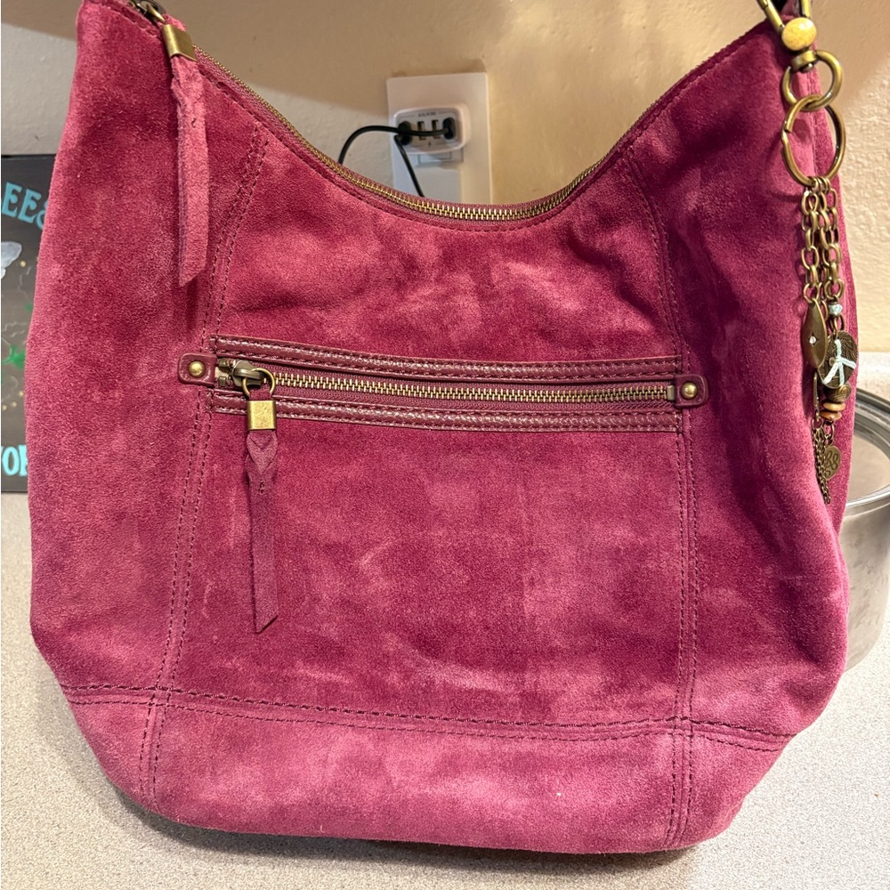 Purple Suede “The Sak” Shoulder Bag